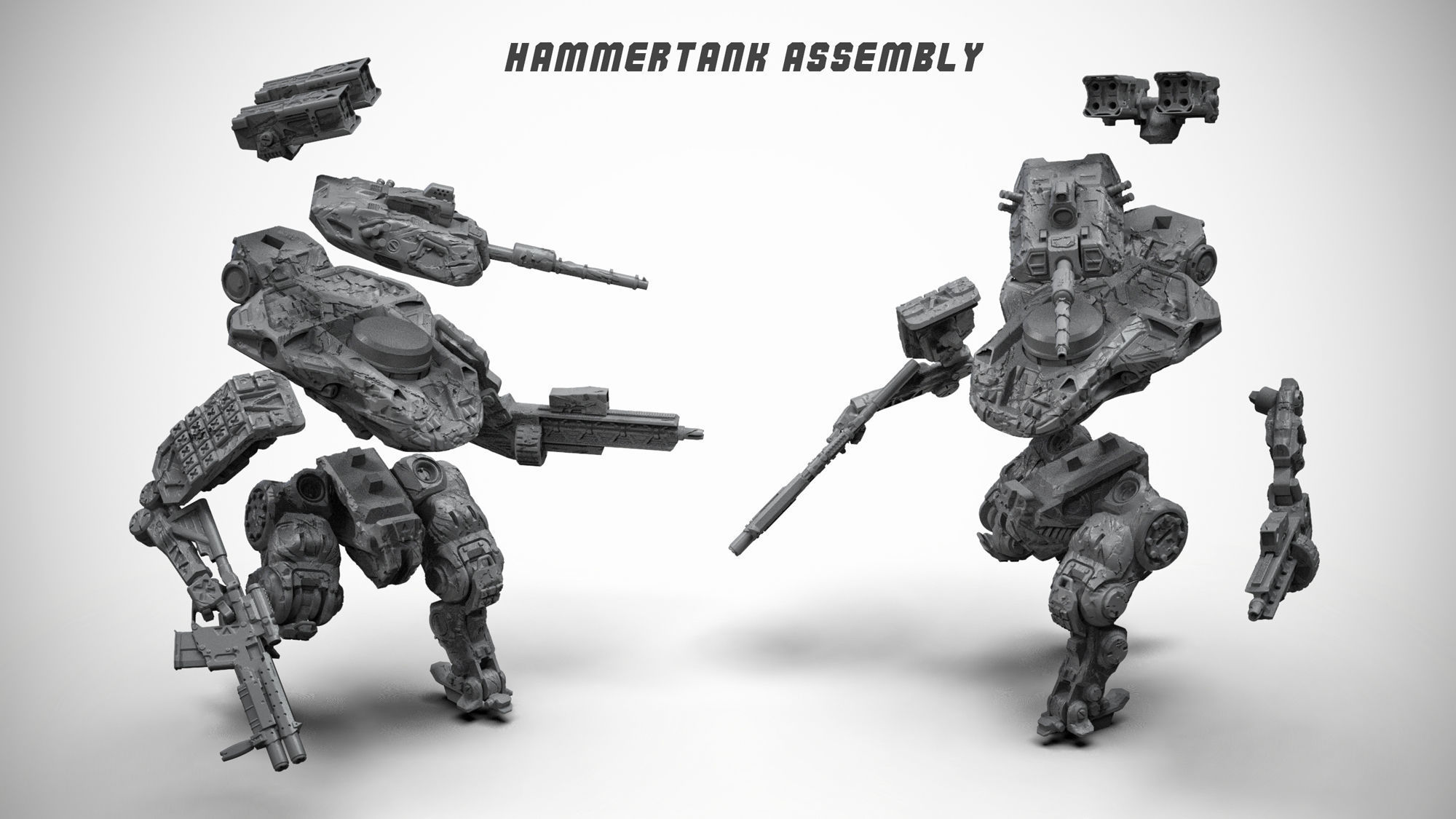 Last Hammer Tank 3d Printable Diorama 100mm 3D print model_1