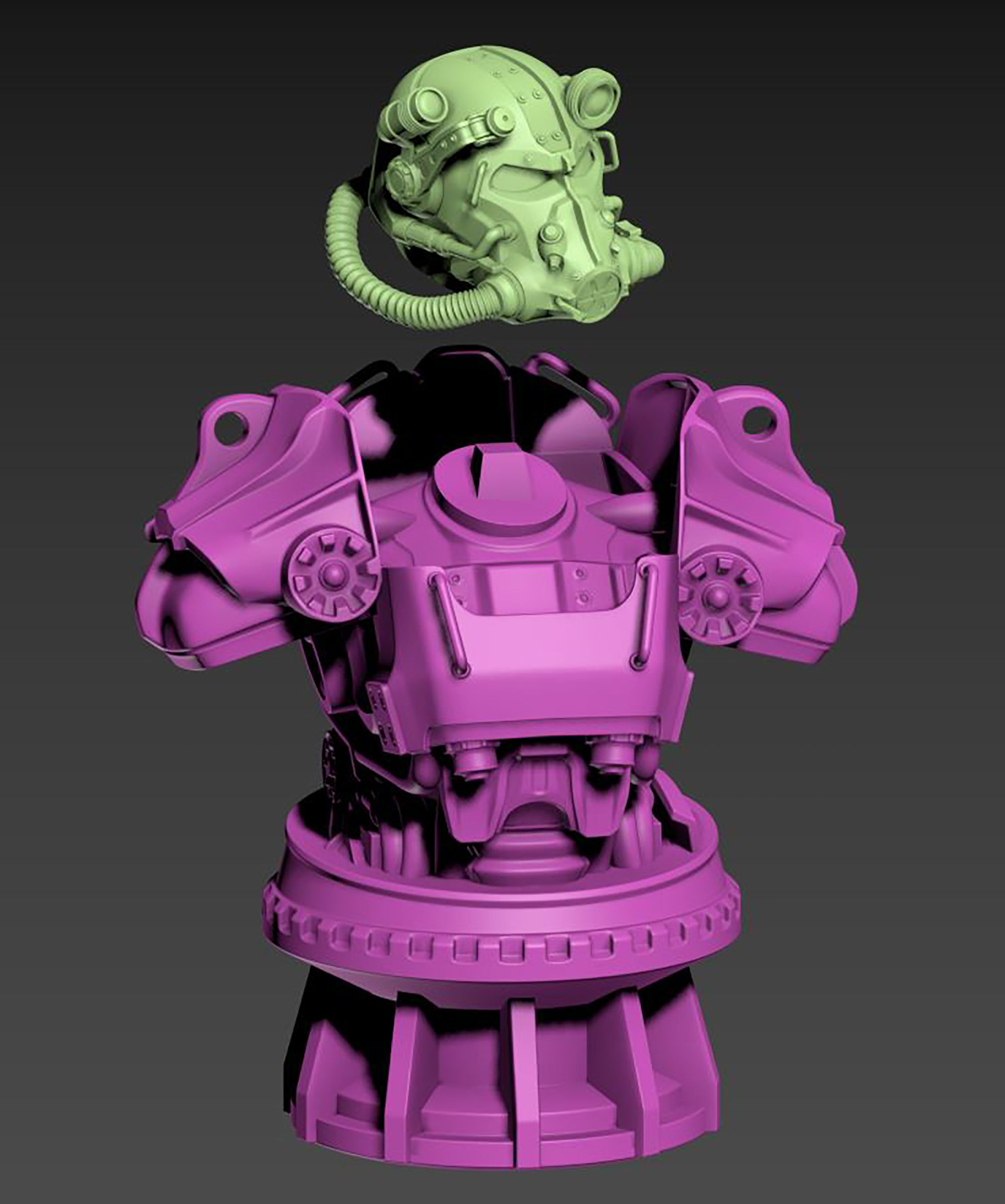 T60 Power Armor Bust 3d Printable 3D print model_1