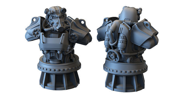 T60 Power Armor Bust 3d Printable 3D print model