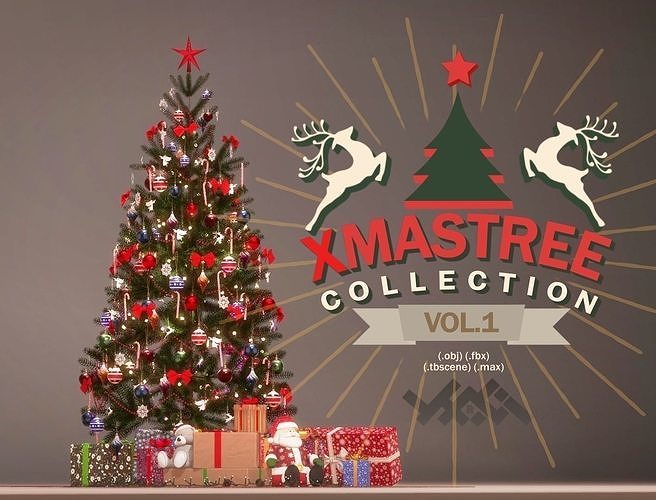 Xmas Tree Collection Vol 1 Low-poly 3D model