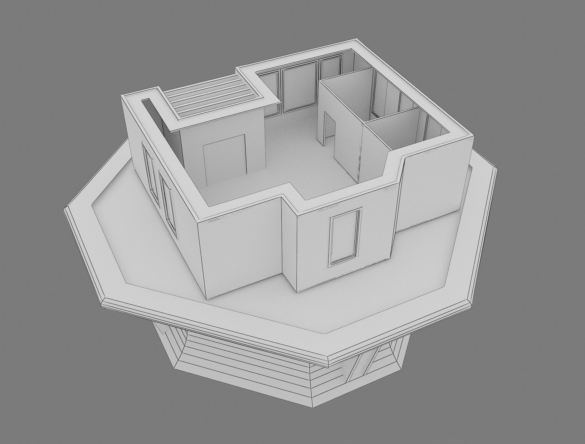 F16 House Maquette Architecture 3D model_5