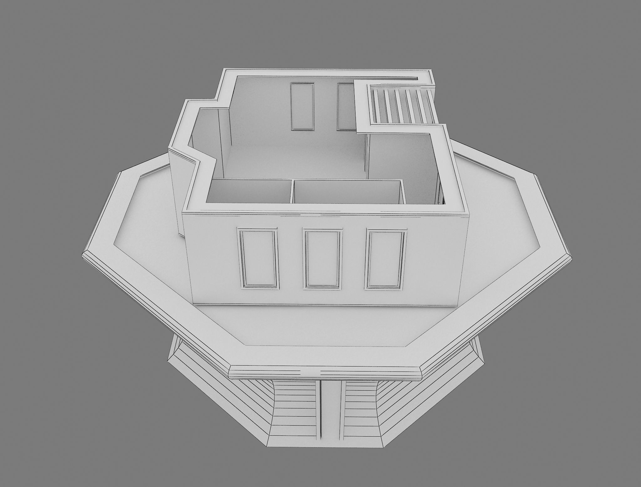 F16 House Maquette Architecture 3D model_1