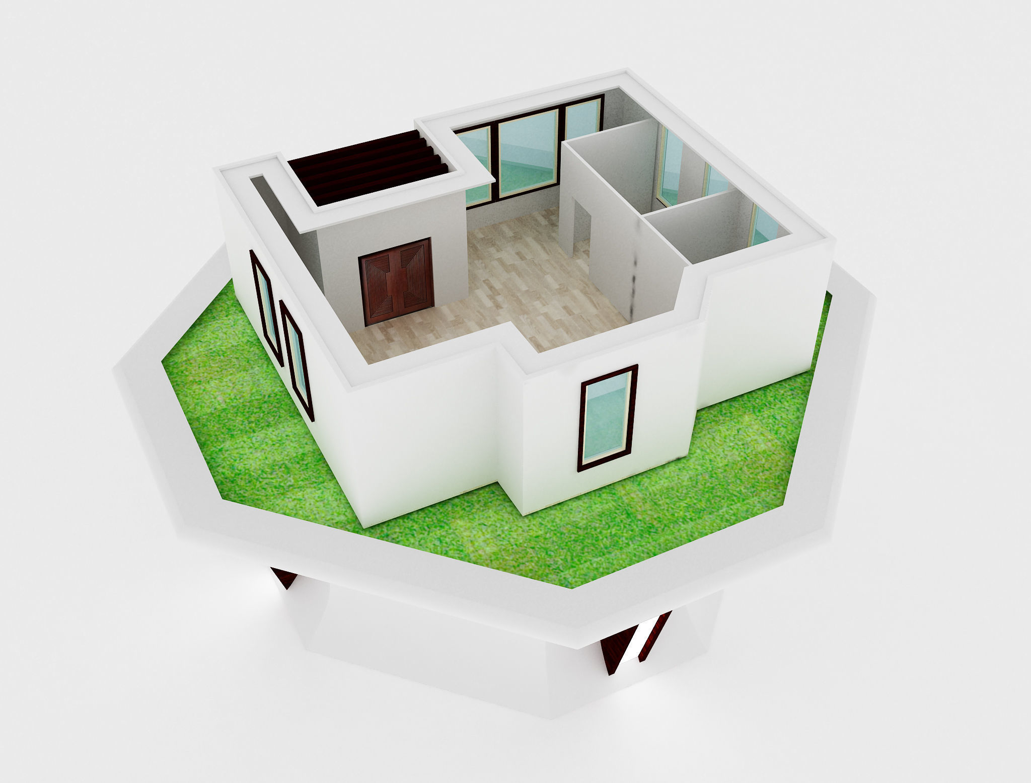 F16 House Maquette Architecture 3D model_4