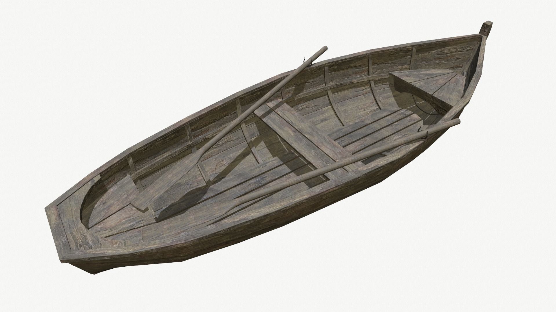  Old Row Boat Low-poly 3D model_15