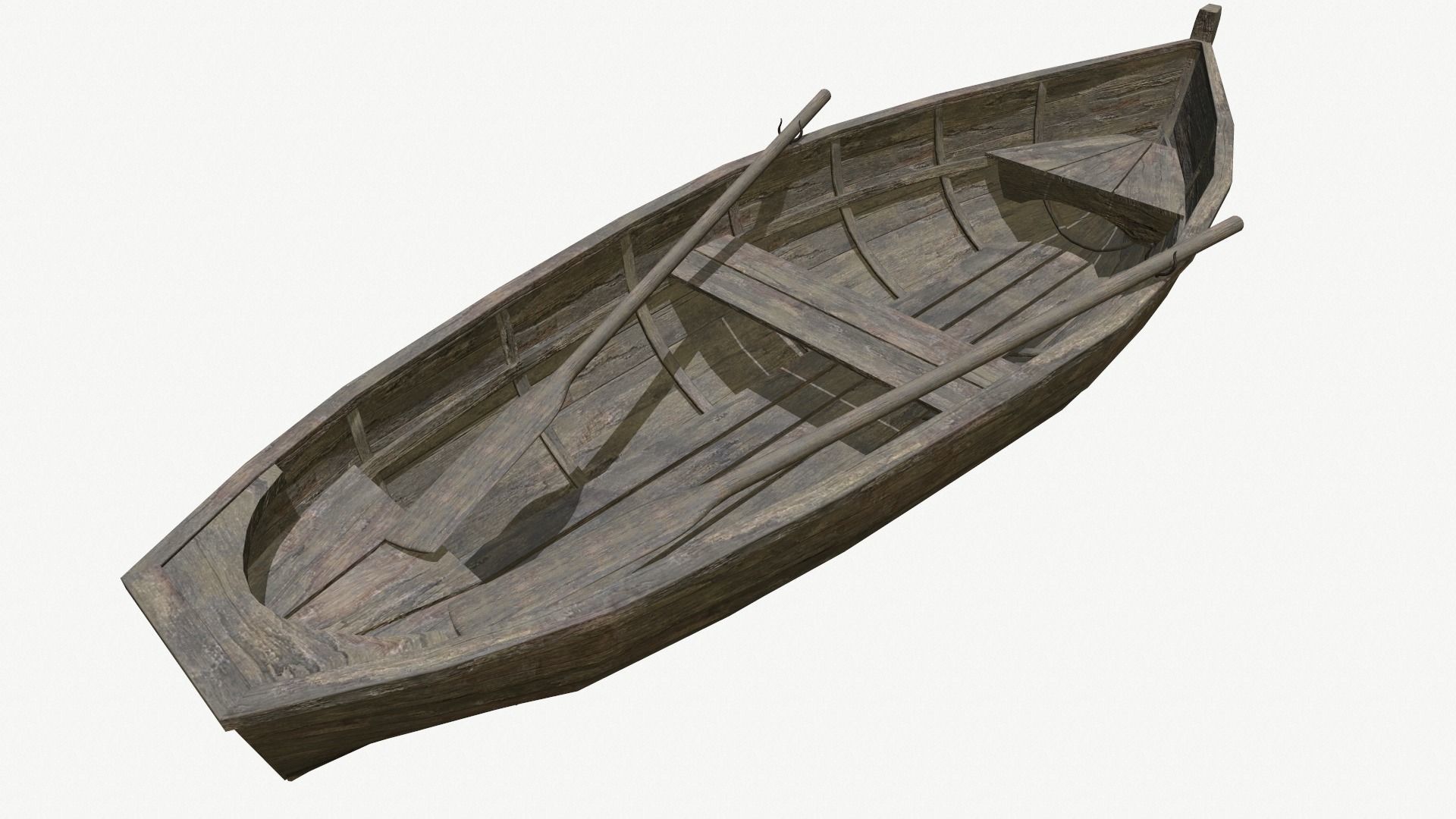  Old Row Boat Low-poly 3D model_12