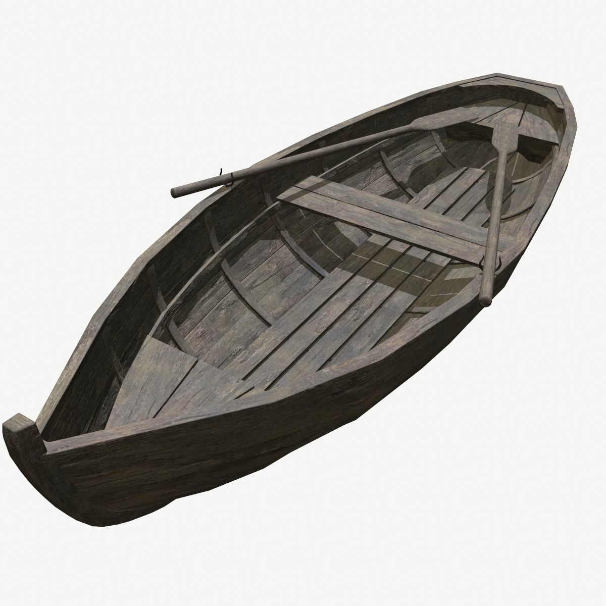  Old Row Boat Low-poly 3D model_8