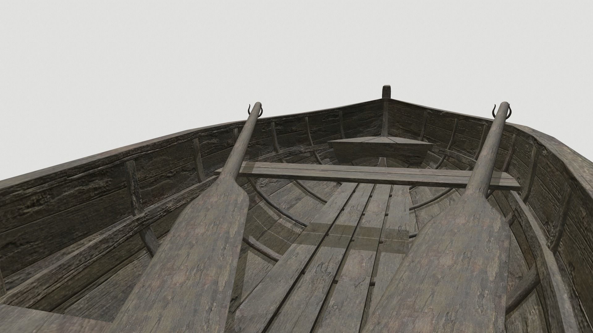  Old Row Boat Low-poly 3D model_7