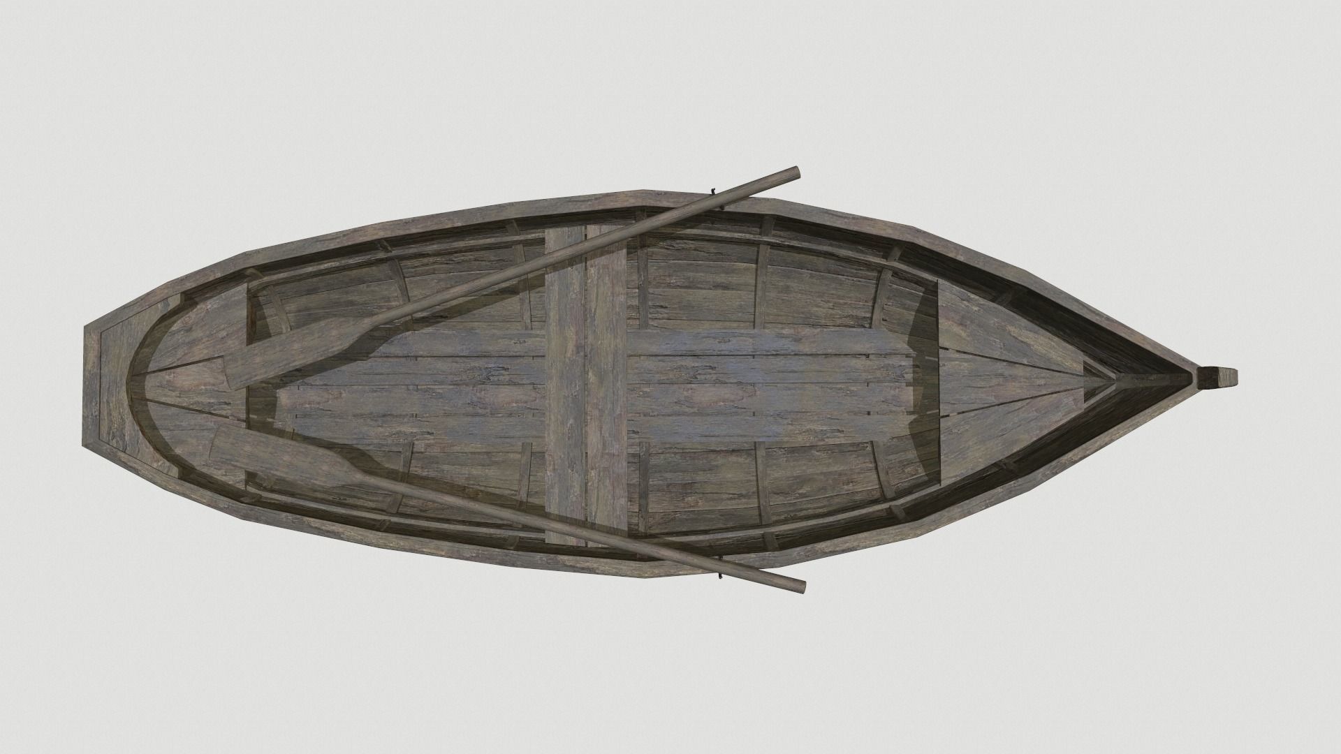  Old Row Boat Low-poly 3D model_9