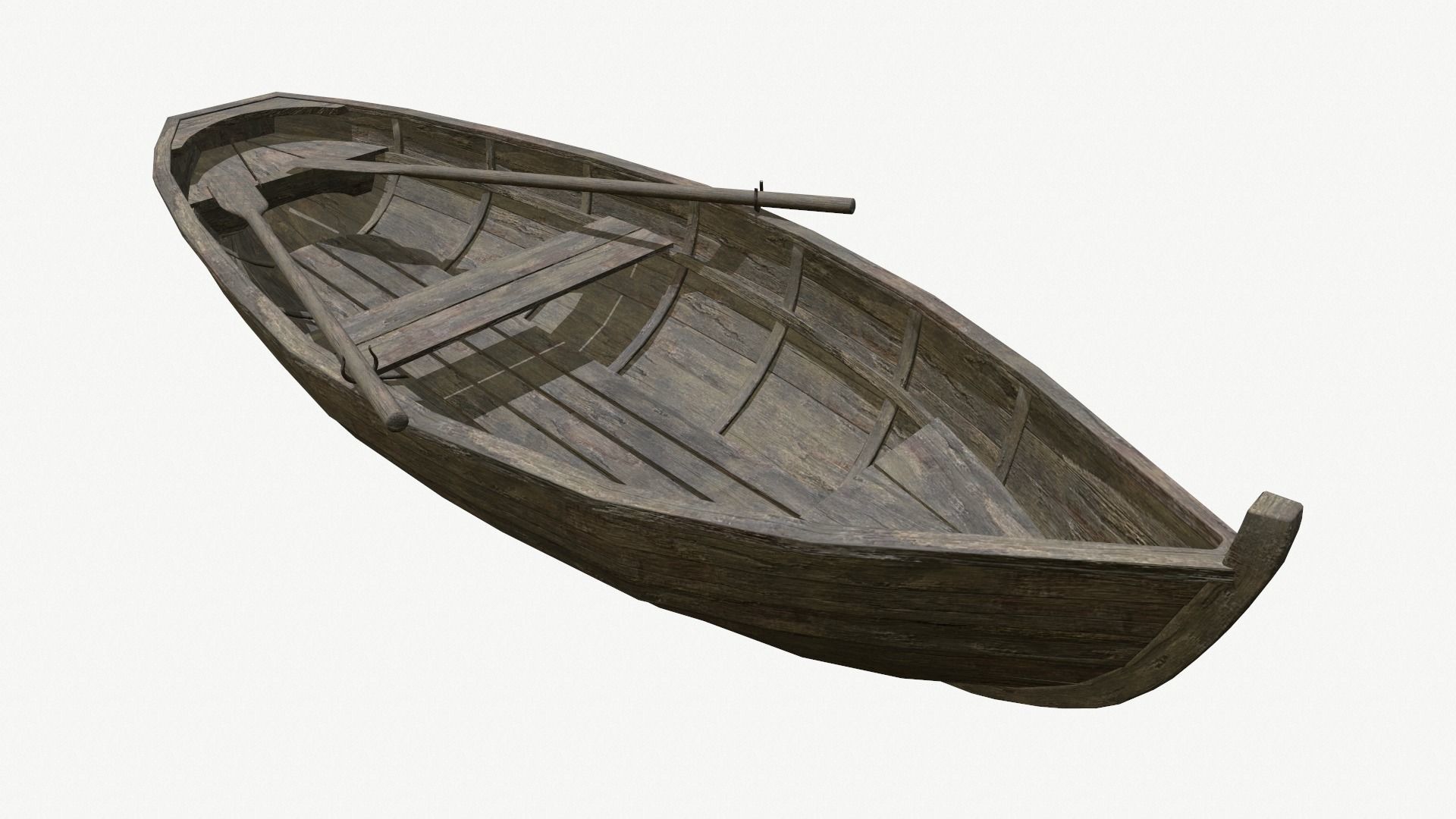  Old Row Boat Low-poly 3D model_13