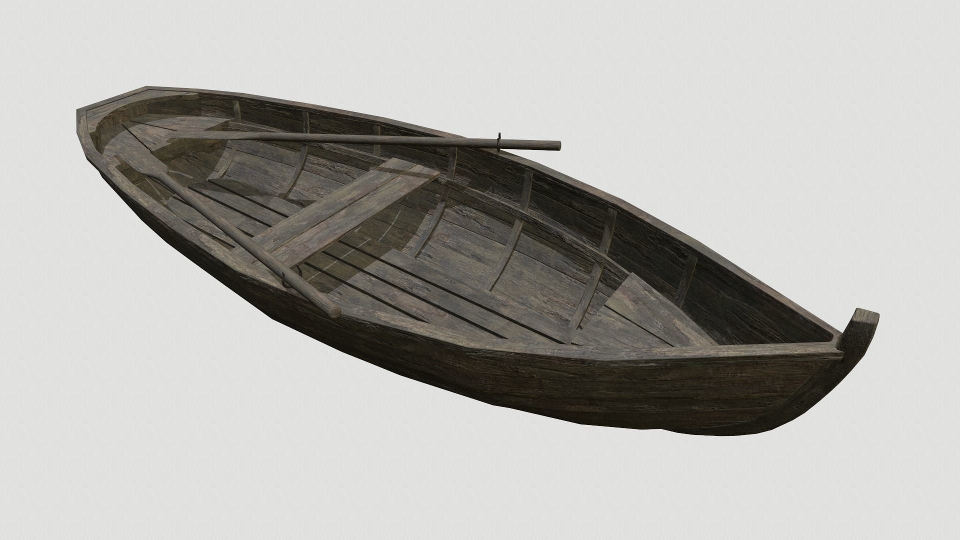  Old Row Boat Low-poly 3D model_6