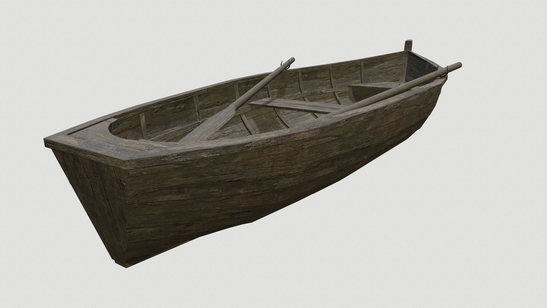  Old Row Boat Low-poly 3D model_2