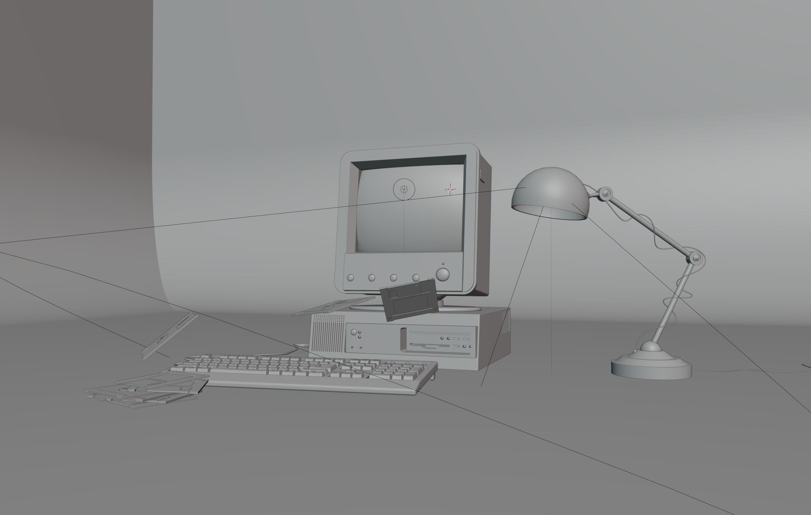 retro pc 3D model_2