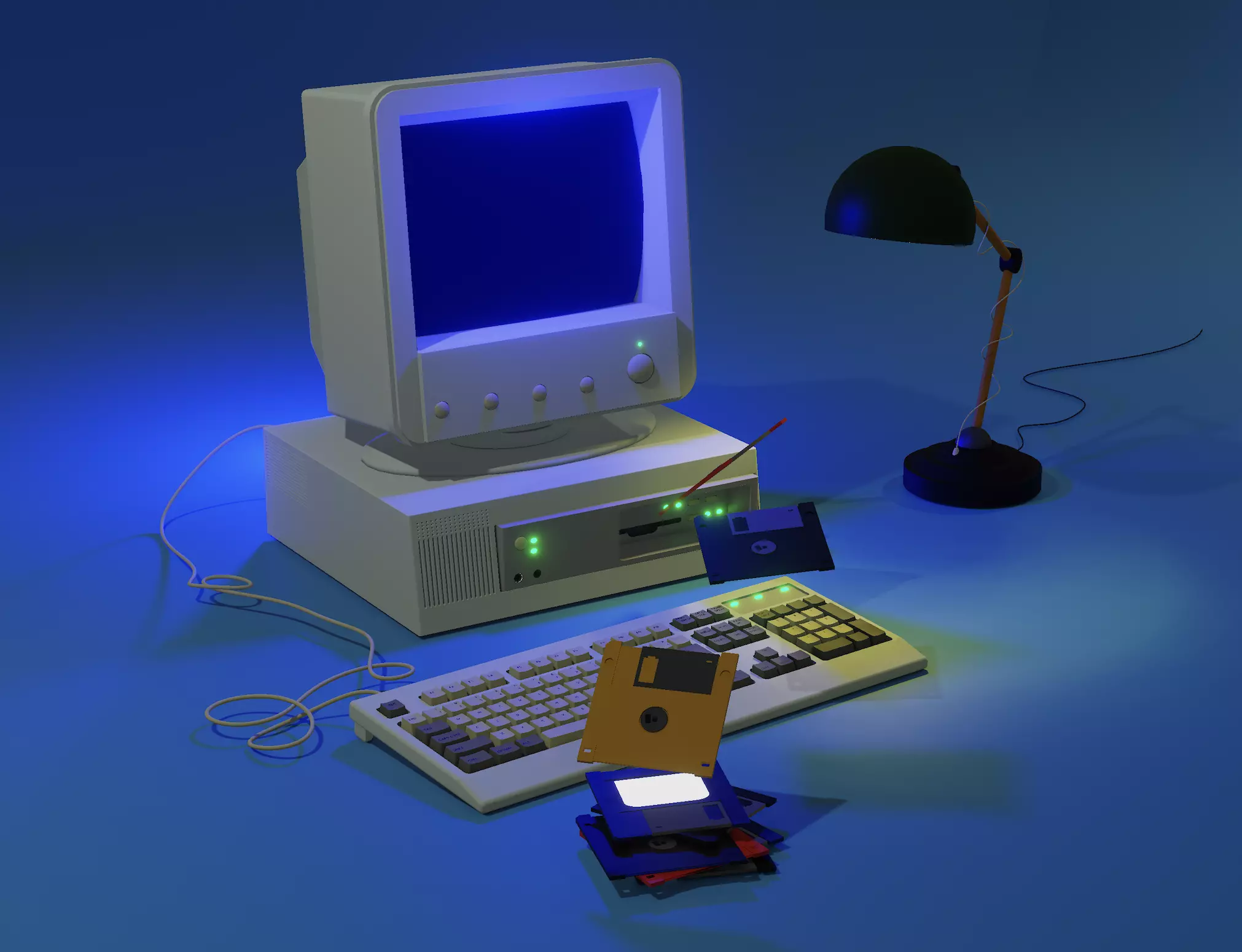 retro pc 3D model_0