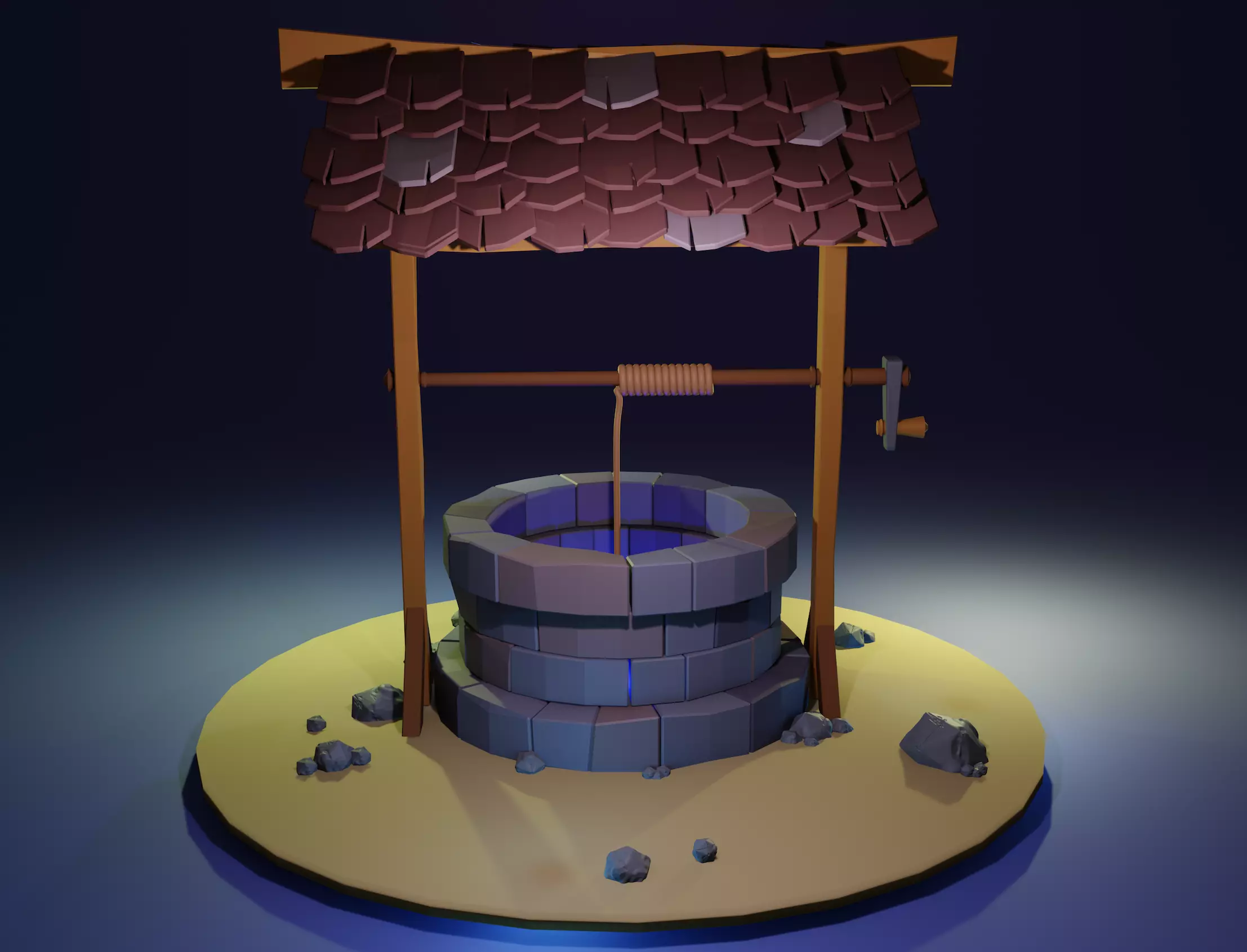 Medieval well Free 3D model_0