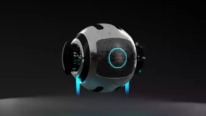 S-Bot lowpoly futuristic spaceship Low-poly 3D model