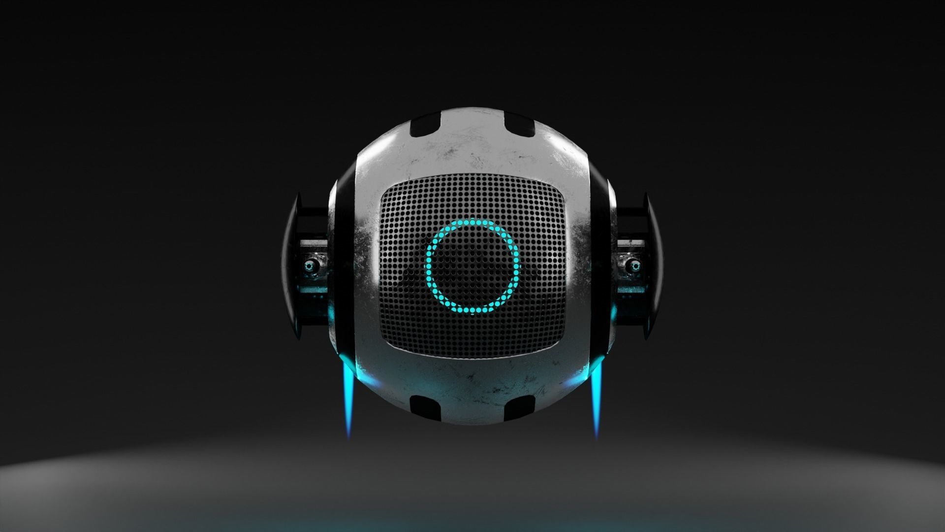 S-Bot lowpoly futuristic spaceship Low-poly 3D model_3