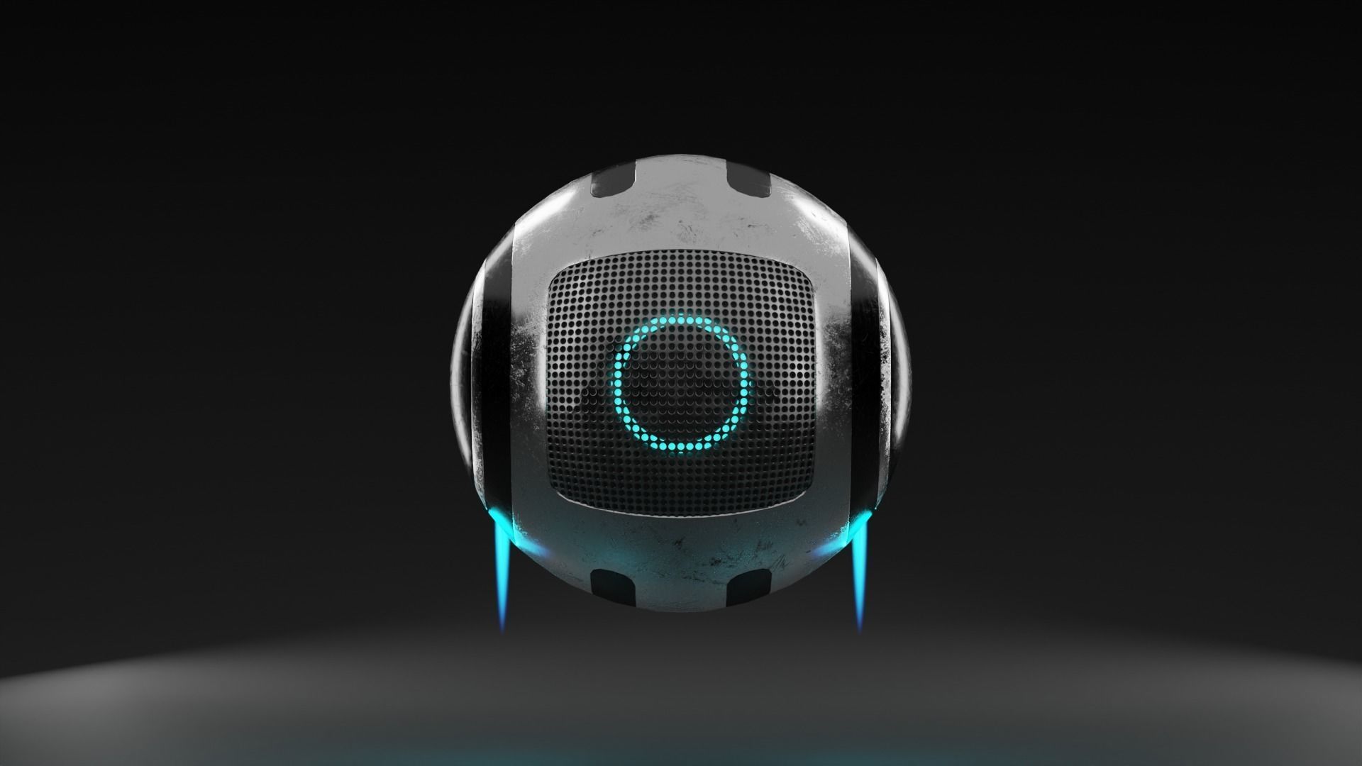 S-Bot lowpoly futuristic spaceship Low-poly 3D model_4