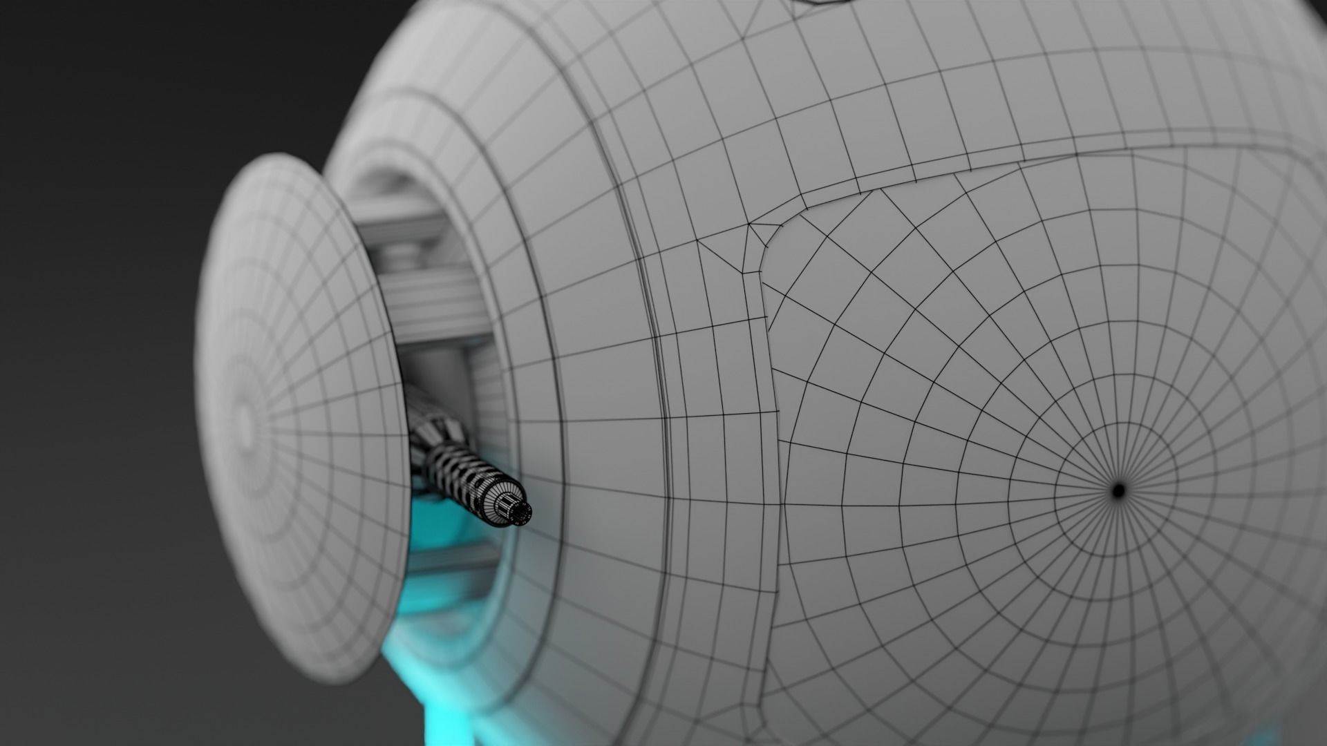 S-Bot lowpoly futuristic spaceship Low-poly 3D model_11