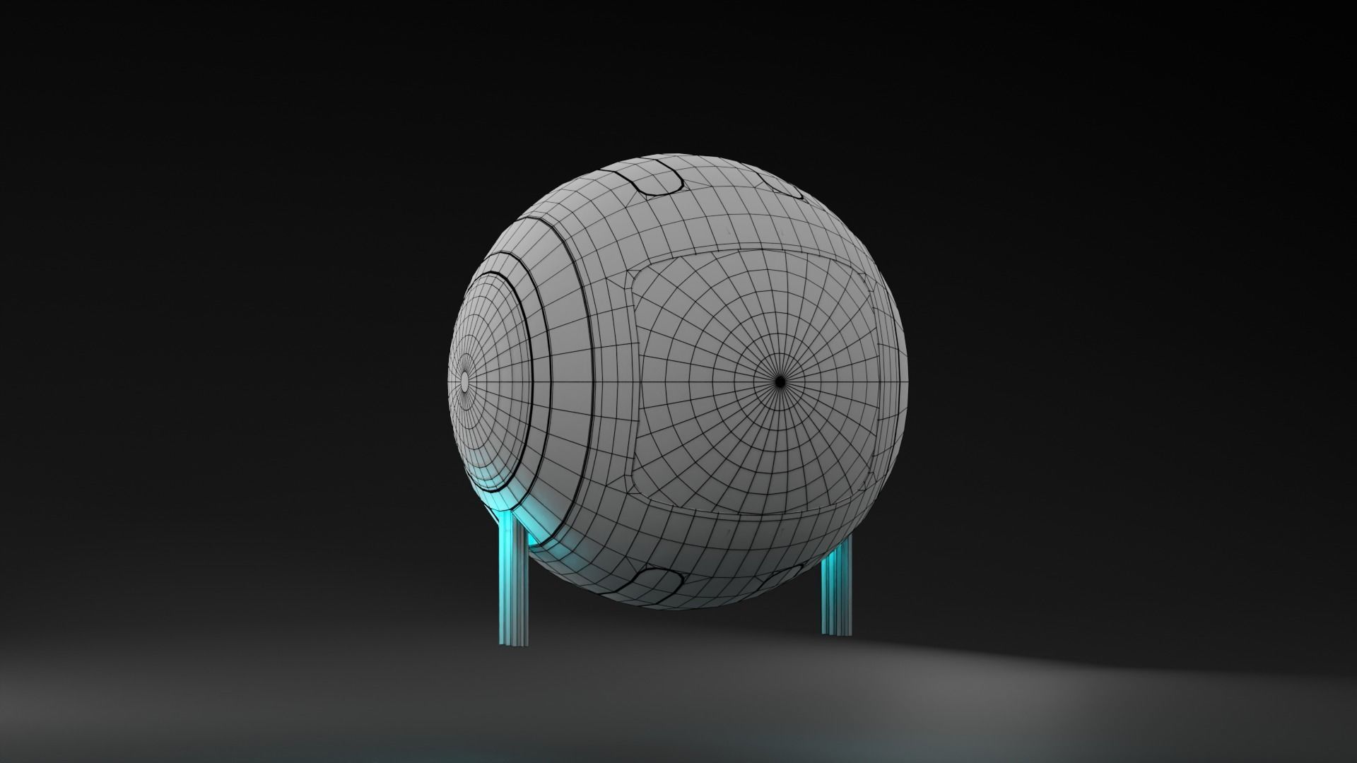 S-Bot lowpoly futuristic spaceship Low-poly 3D model_8