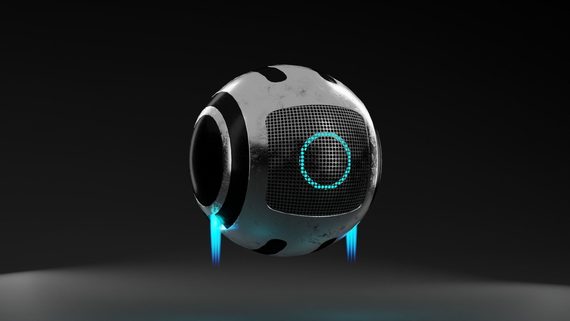 S-Bot lowpoly futuristic spaceship Low-poly 3D model_2