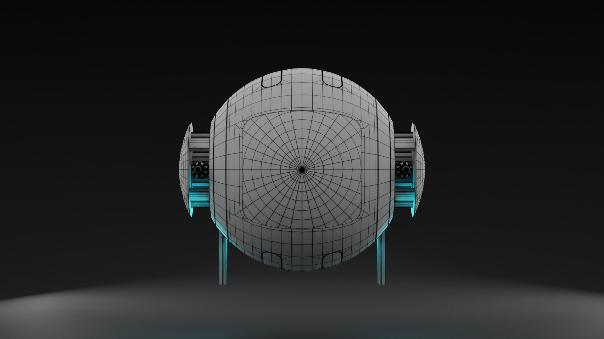 S-Bot lowpoly futuristic spaceship Low-poly 3D model_9