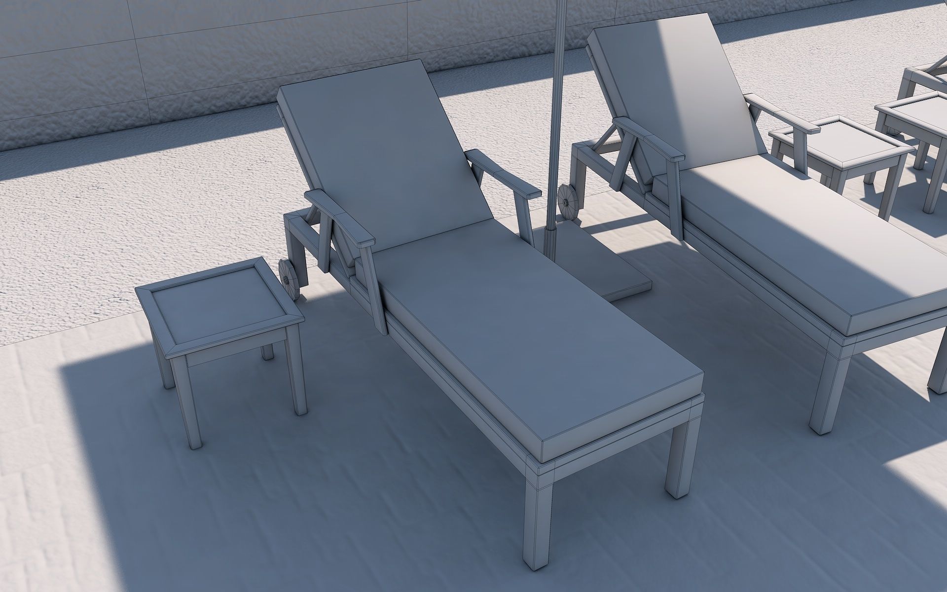 Low Poly Swimming Pool Low-poly 3D model_15