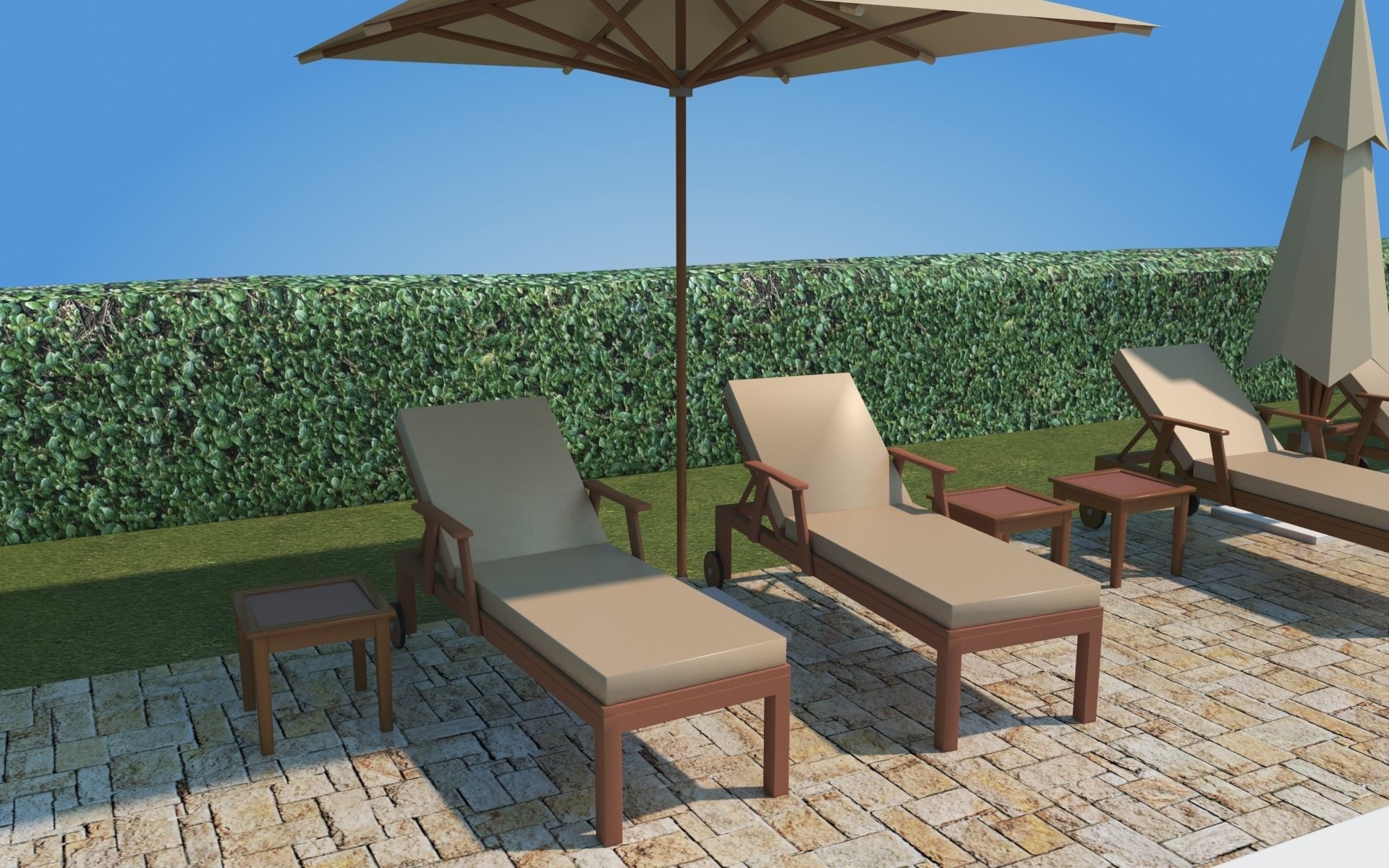 Low Poly Swimming Pool Low-poly 3D model_10