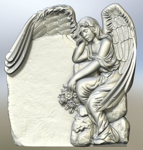 Angel01 angel statue 3D print model_1