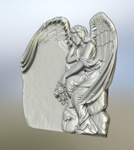 Angel01 angel statue 3D print model_3