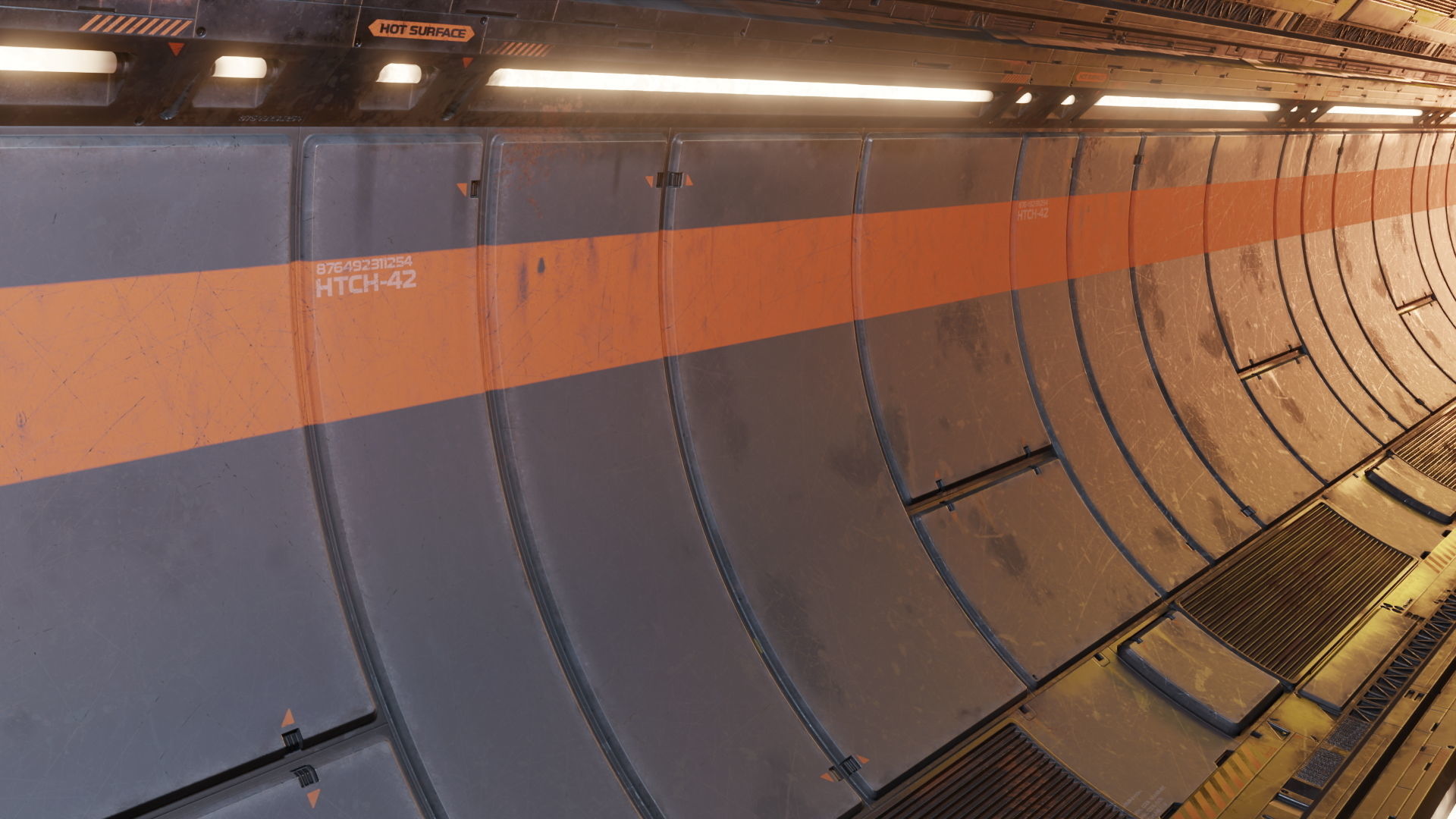 4 Sci-fi corridor trim sheet textures Low-poly 3D model_3