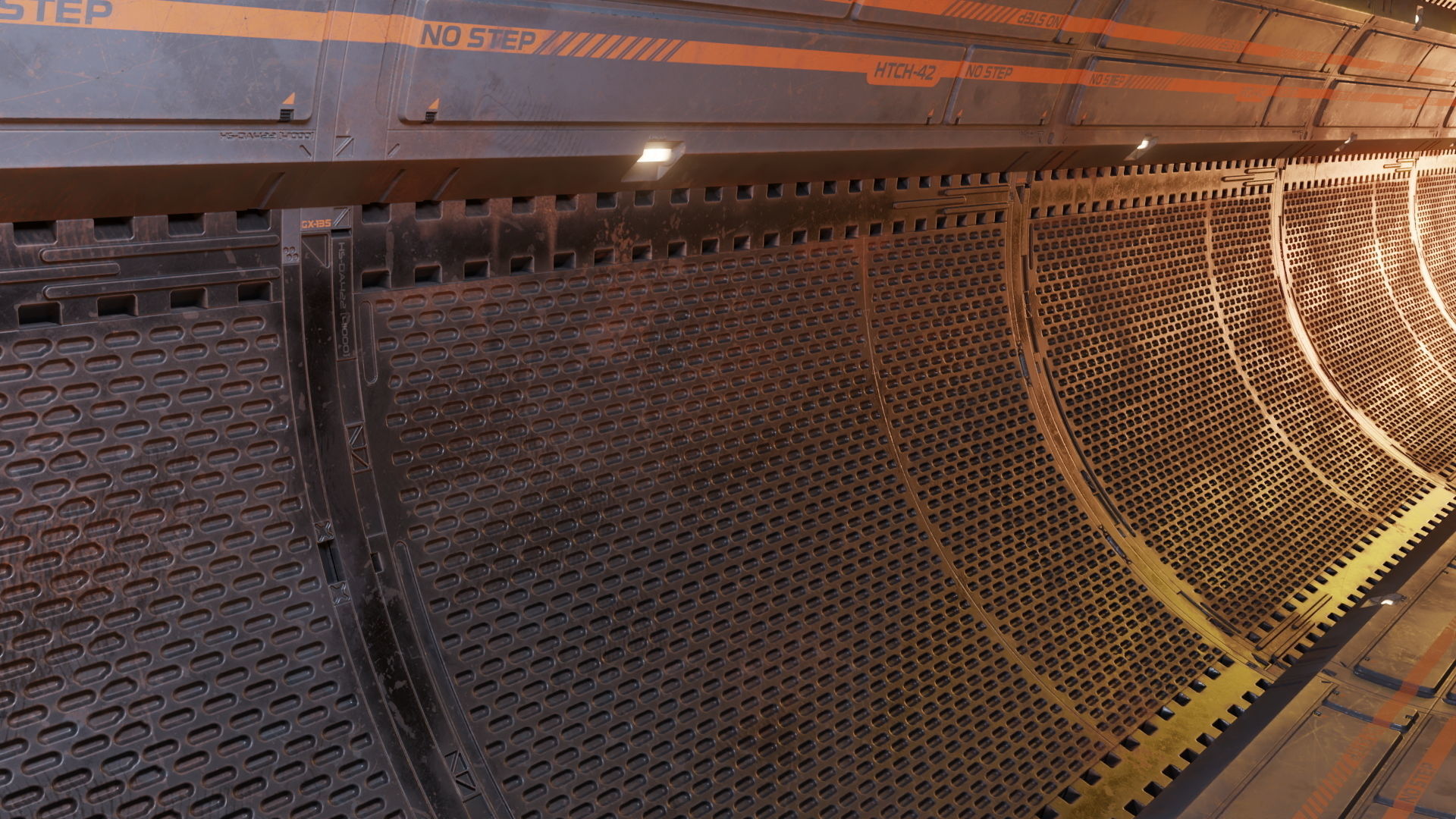 4 Sci-fi corridor trim sheet textures Low-poly 3D model_4