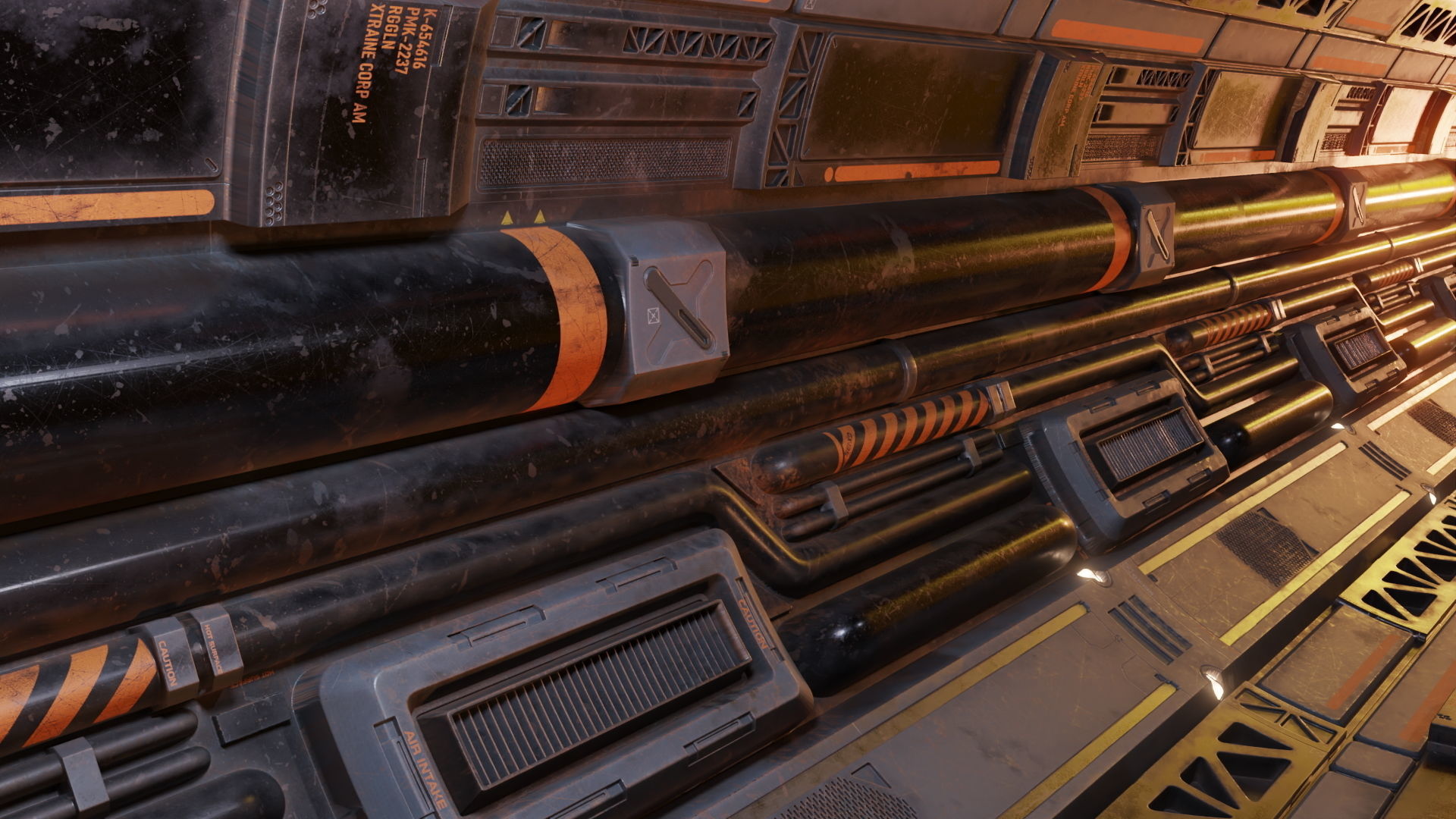 4 Sci-fi corridor trim sheet textures Low-poly 3D model_5