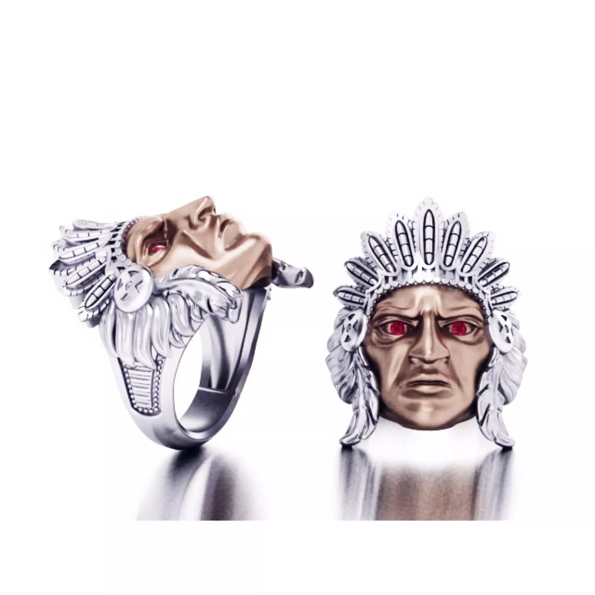 American Indian ring 3D print model