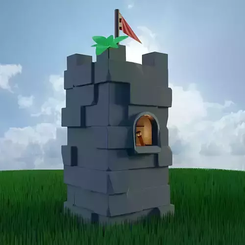 Little Tower Low-poly 3D model