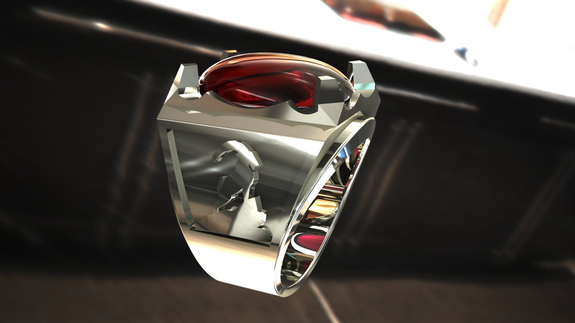 Ring 100  3D print model_3