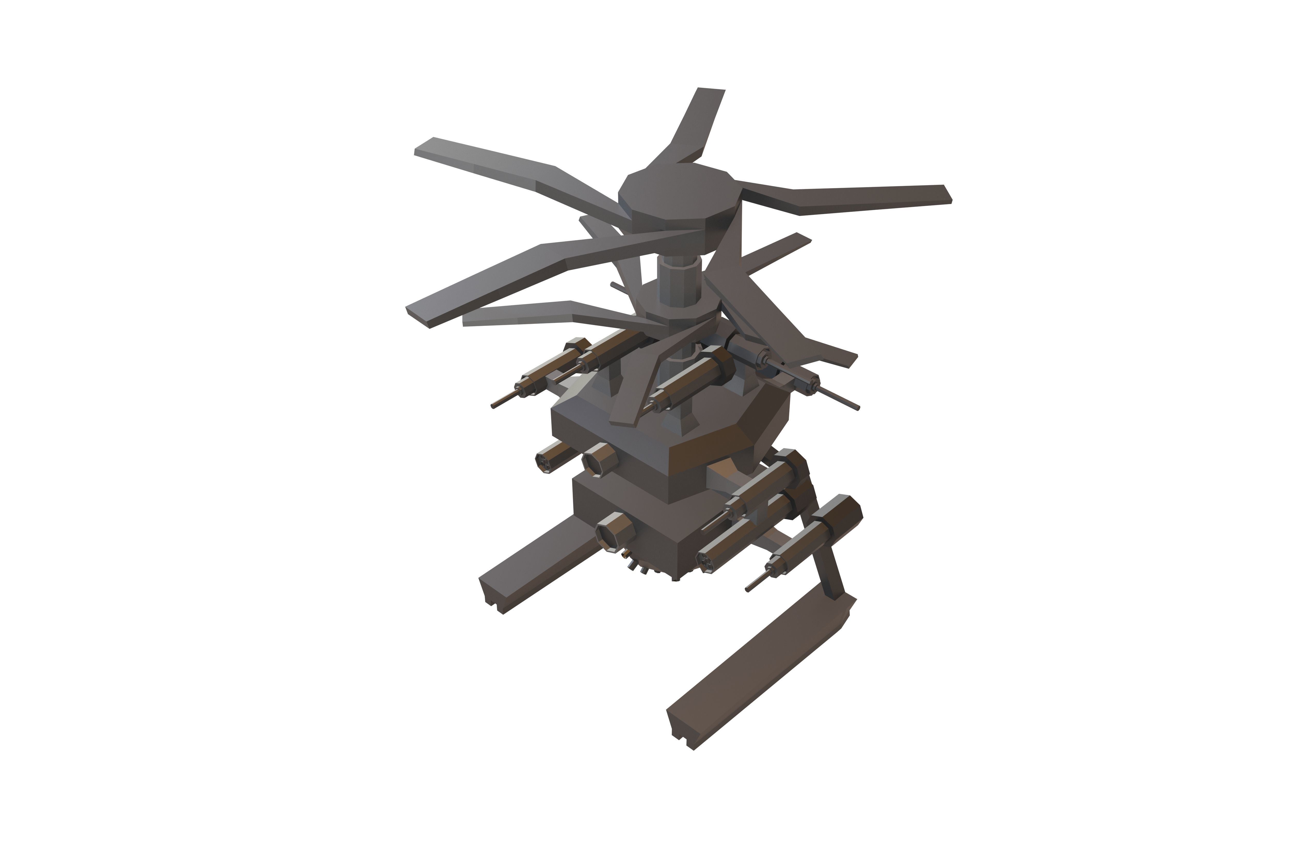 Cartoon Wepon Drone V2 002 Low-poly 3D model_2