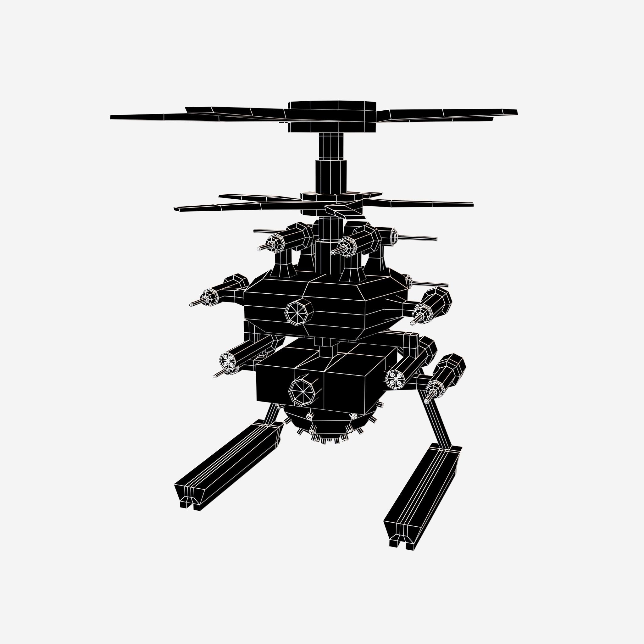 Cartoon Wepon Drone V2 002 Low-poly 3D model_7
