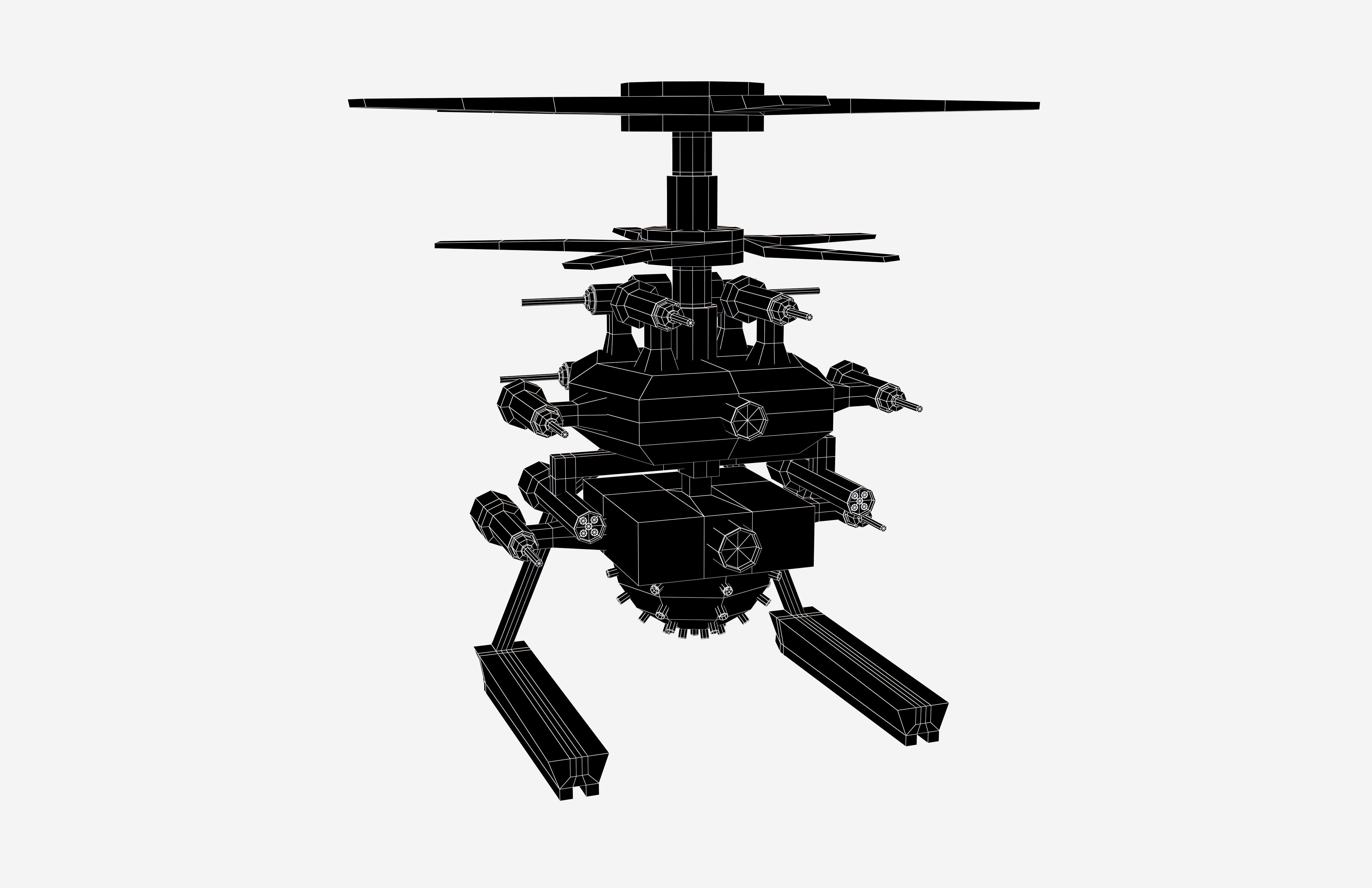 Cartoon Wepon Drone V2 002 Low-poly 3D model_5