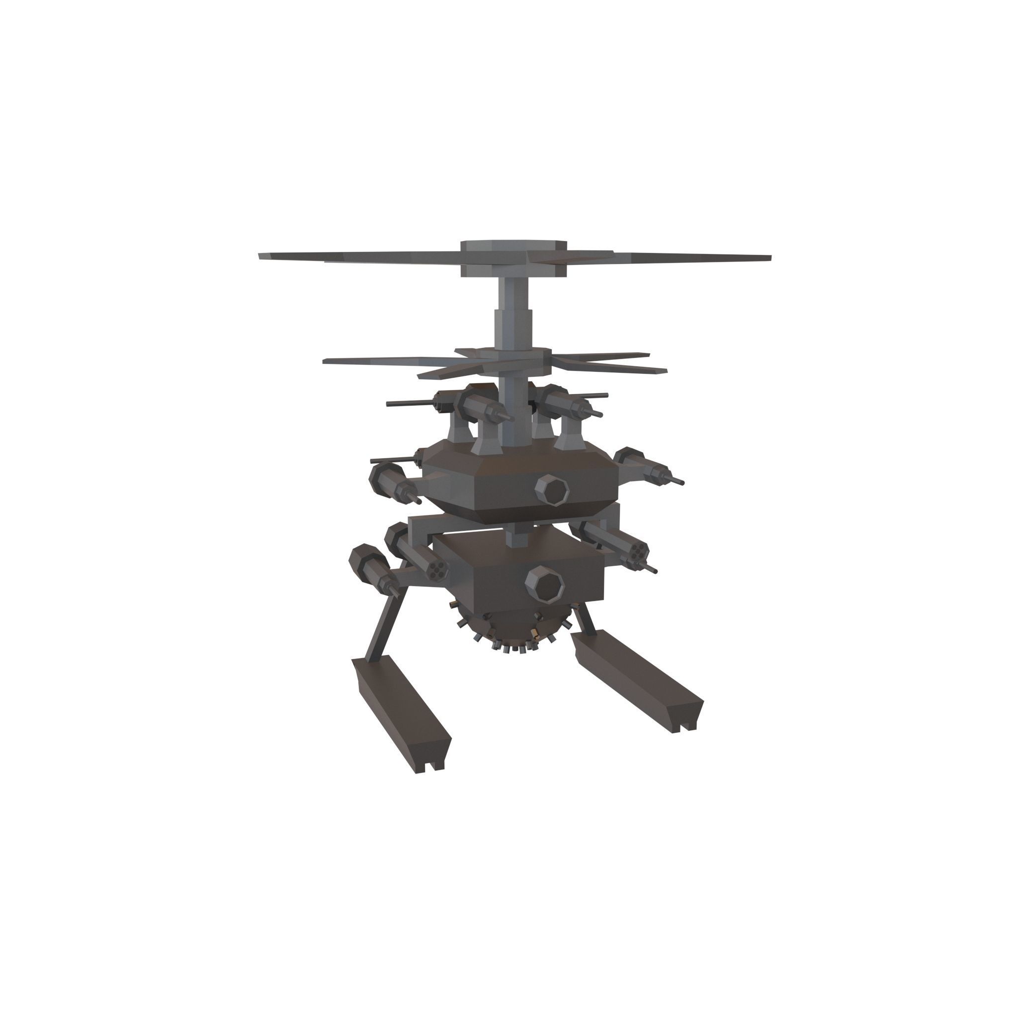 Cartoon Wepon Drone V2 002 Low-poly 3D model_4