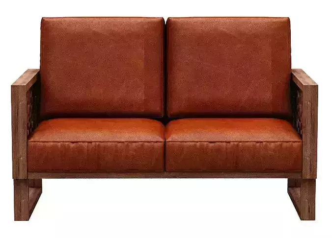 Sofa 2 seater with wooden frames and cushion