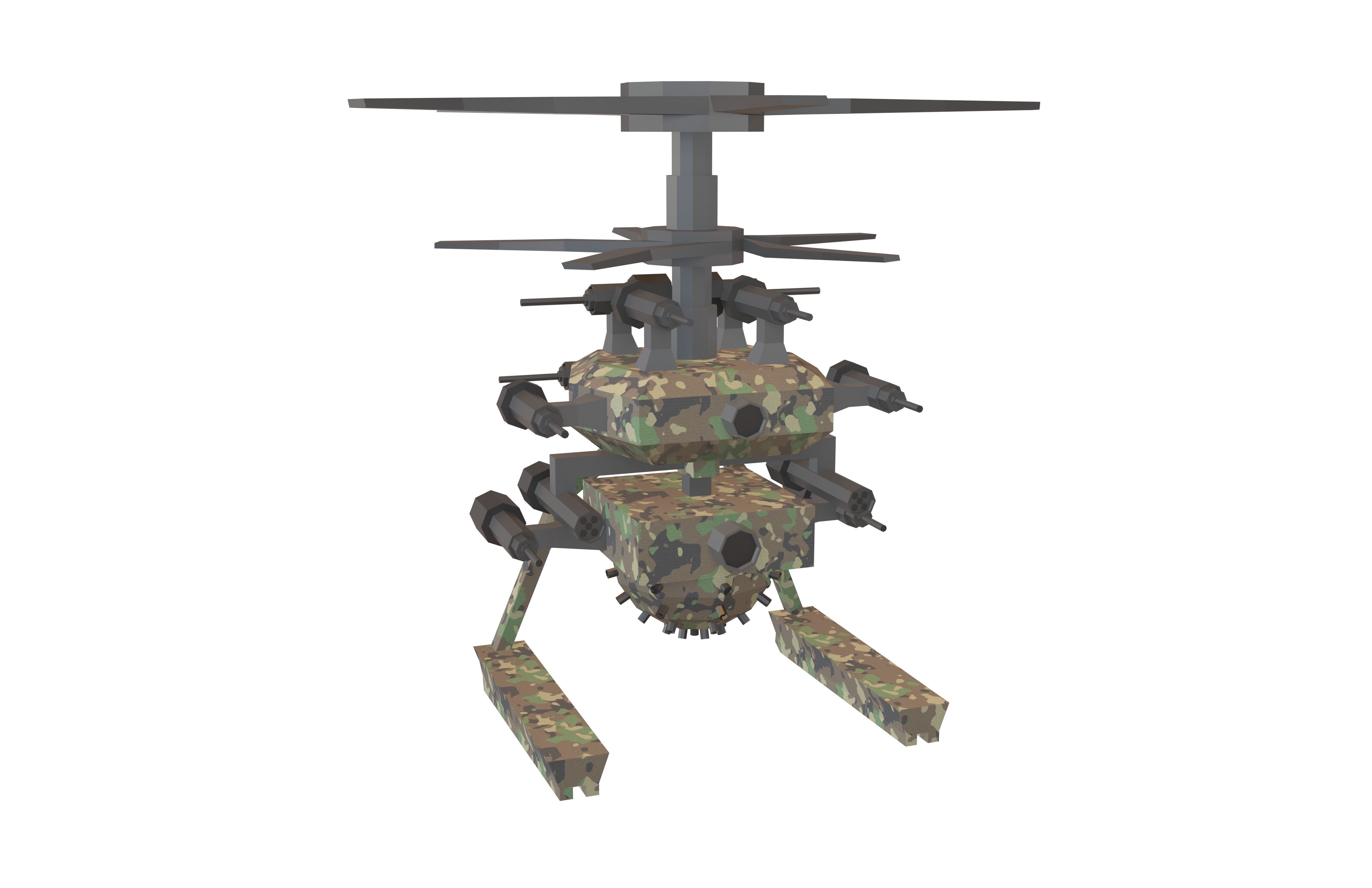 Cartoon Wepon Drone V2 003 Low-poly 3D model_1