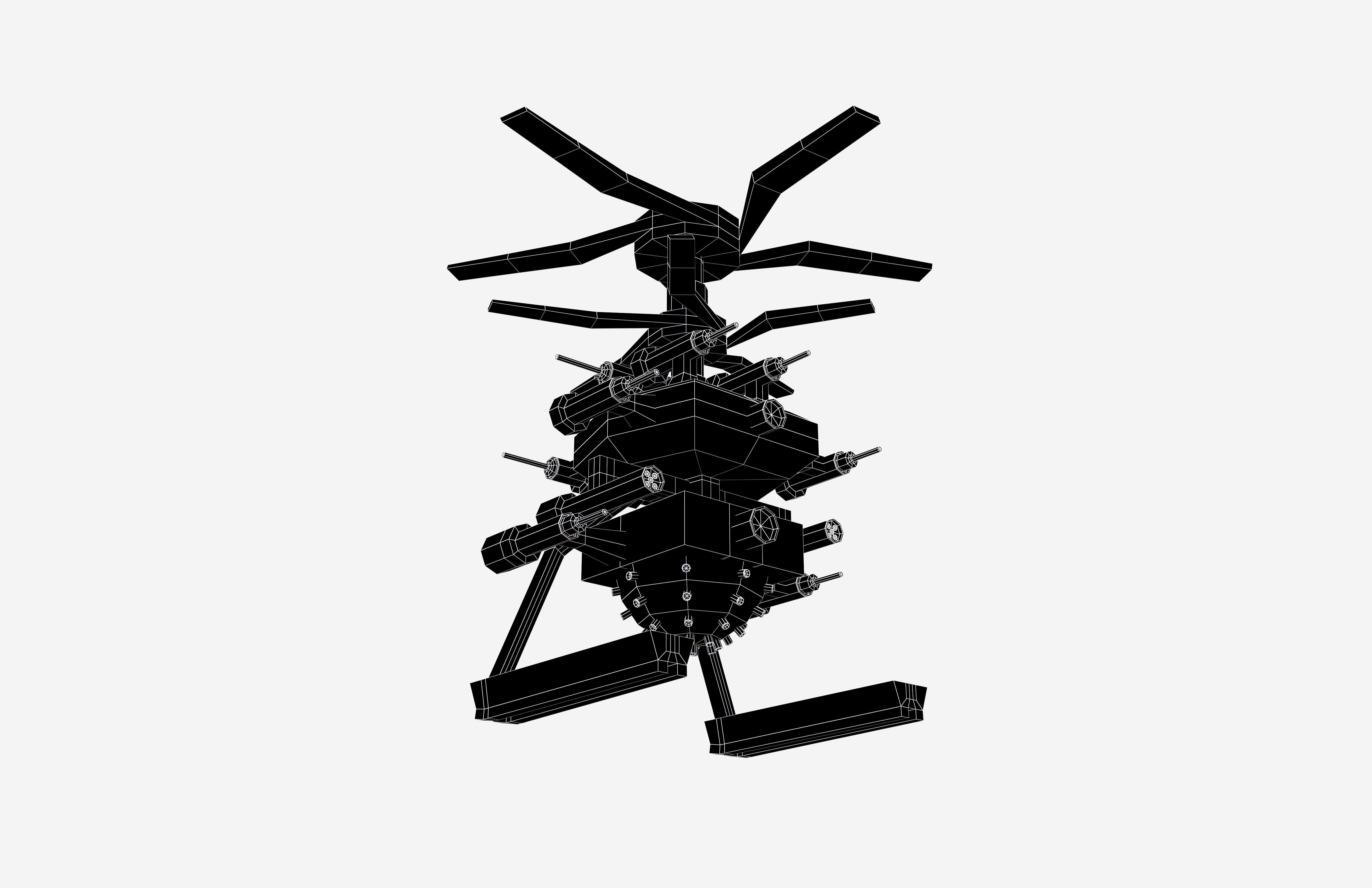 Cartoon Wepon Drone V2 003 Low-poly 3D model_7