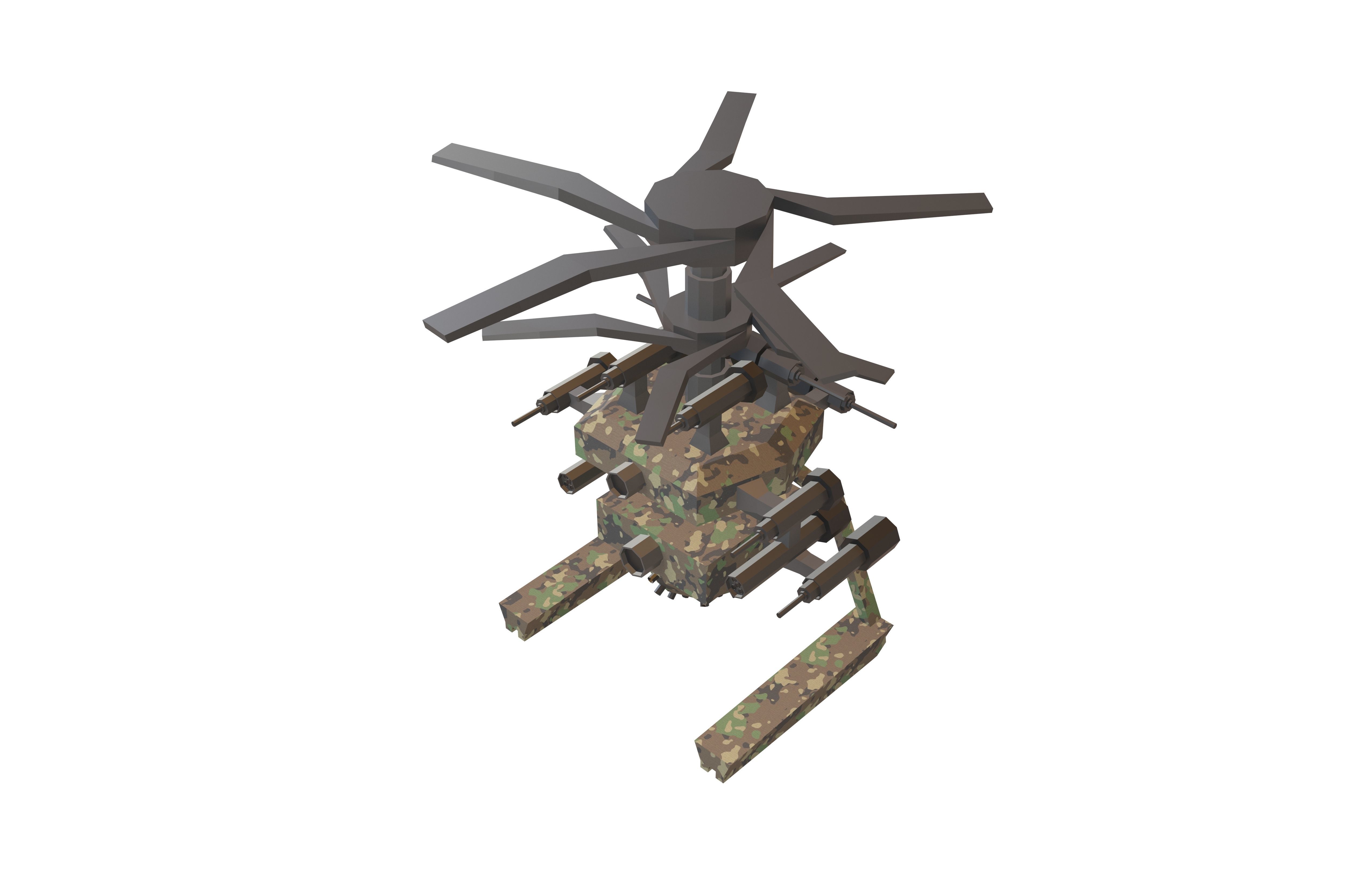 Cartoon Wepon Drone V2 003 Low-poly 3D model_2