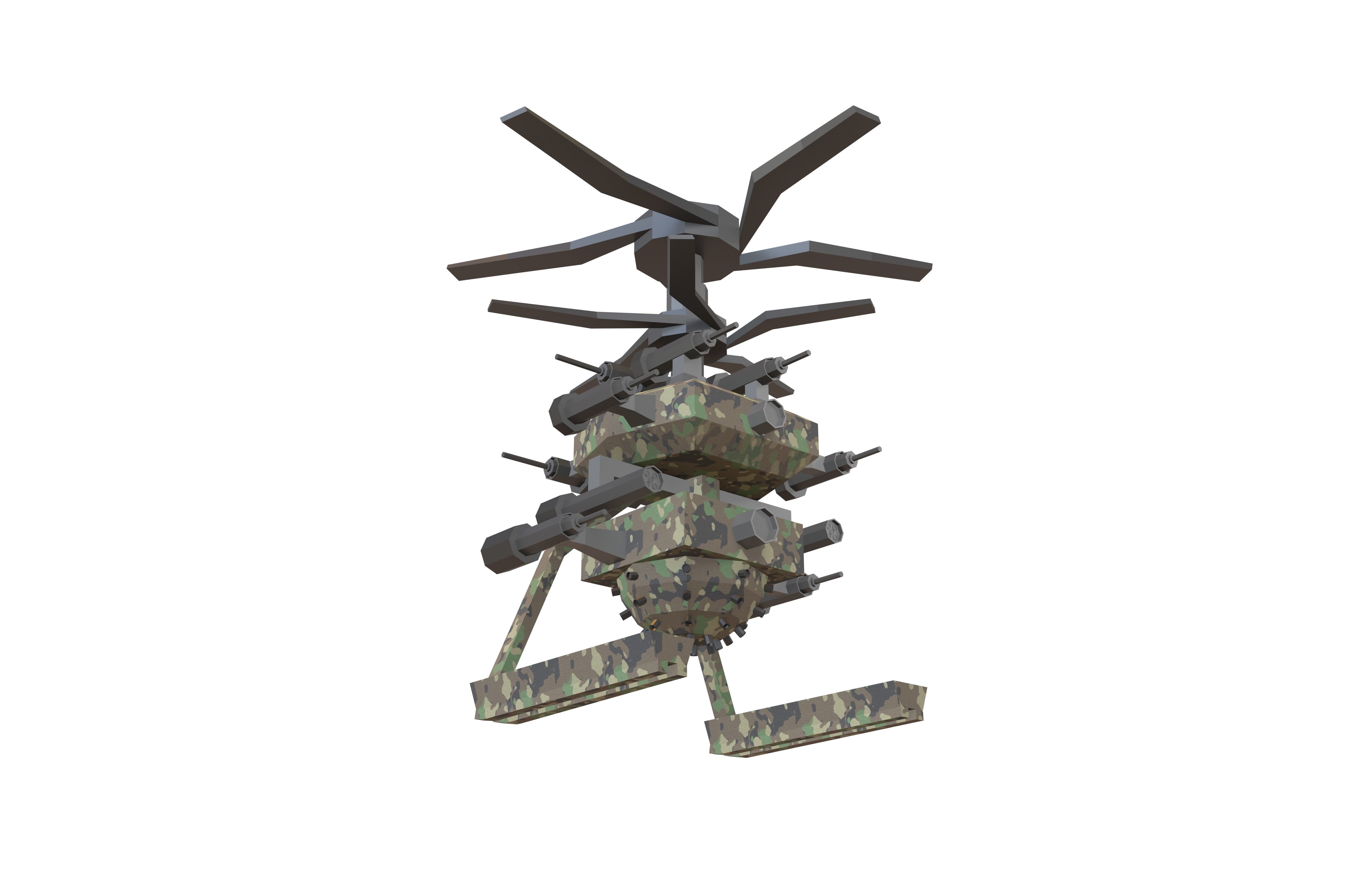 Cartoon Wepon Drone V2 003 Low-poly 3D model_3