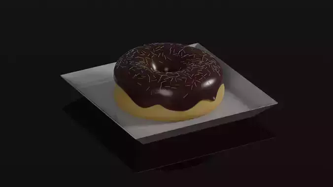 Donut chocolate on plate