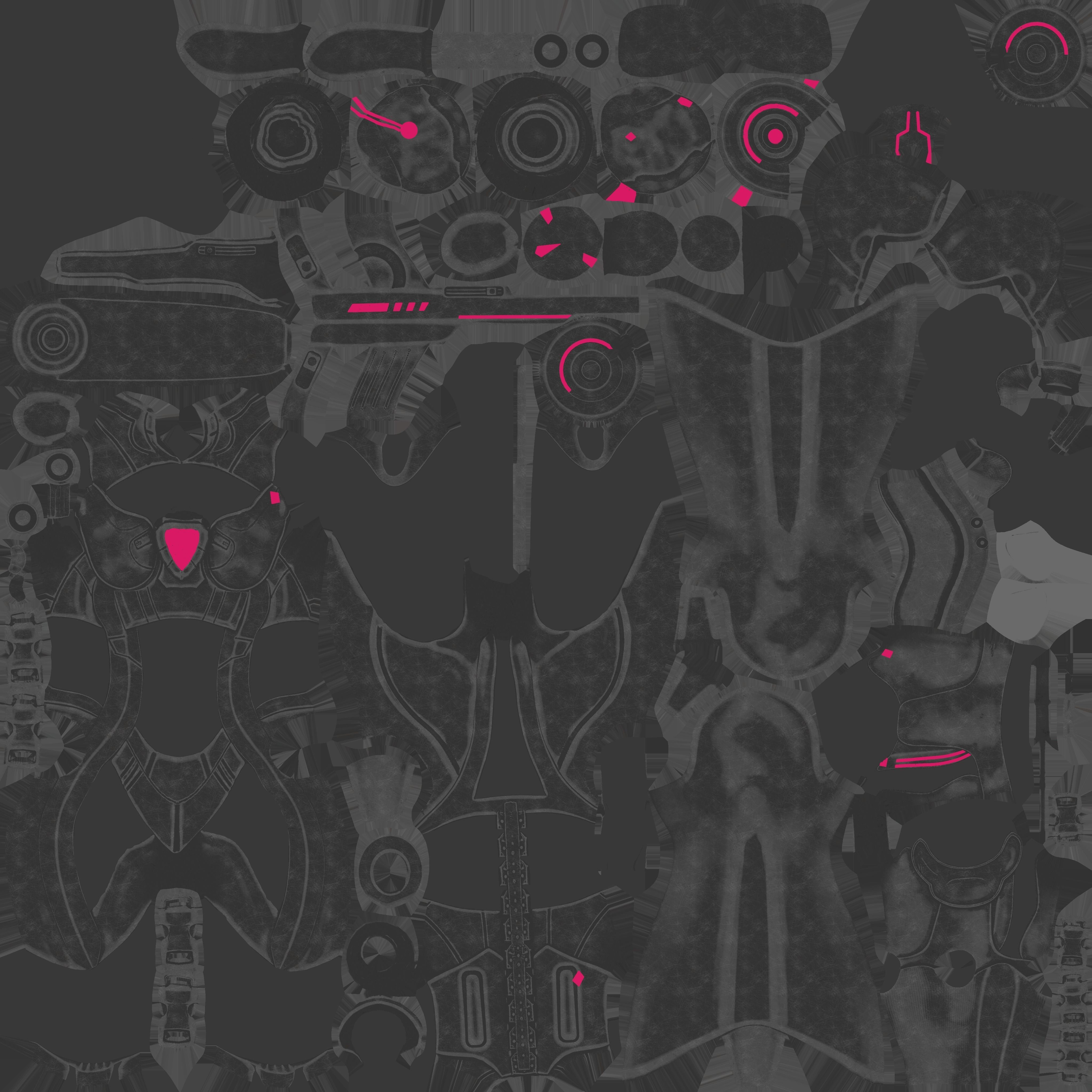 Cyborg Security Robo Suit Low-poly 3D model_9