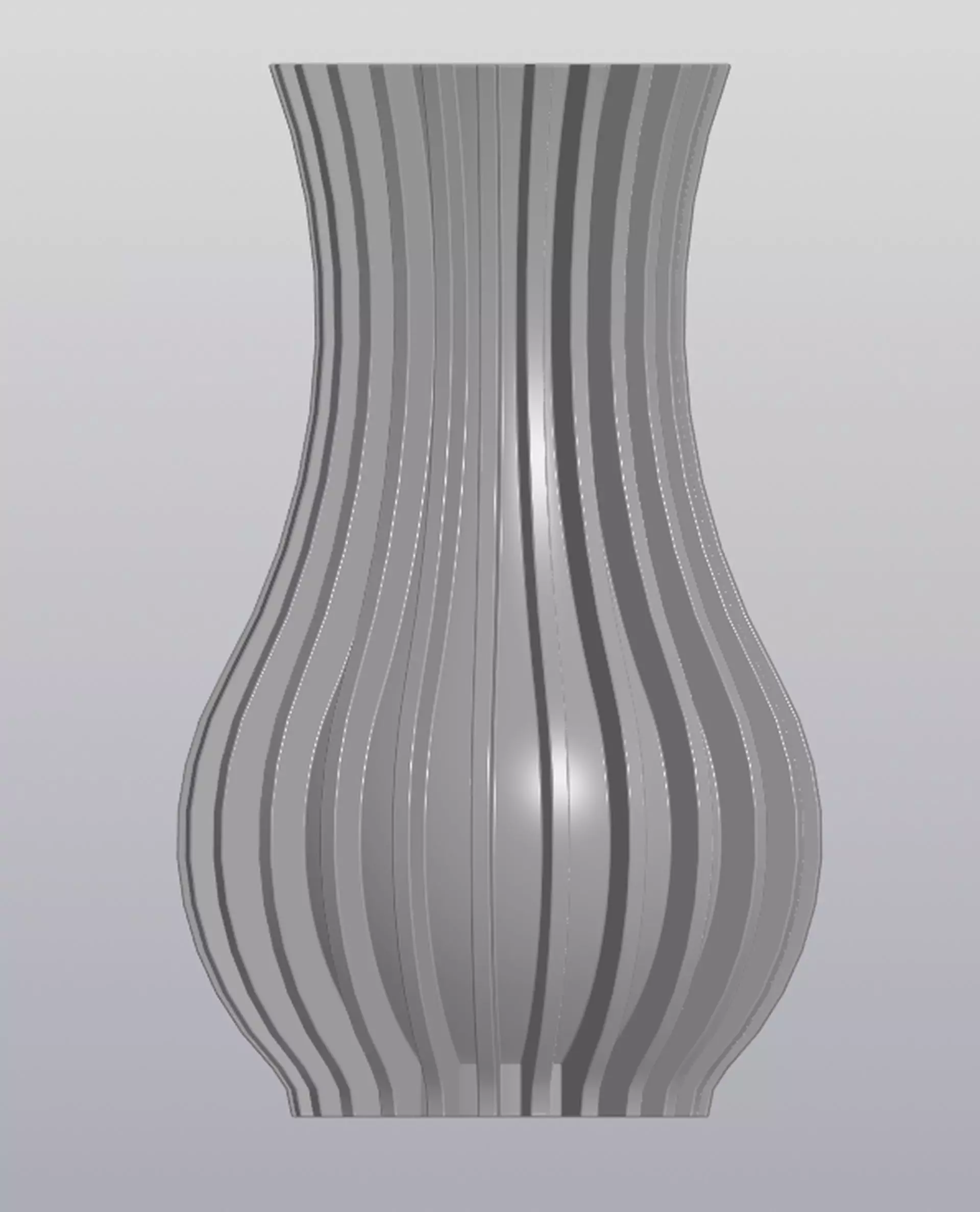 Striped vase 3D print model_0