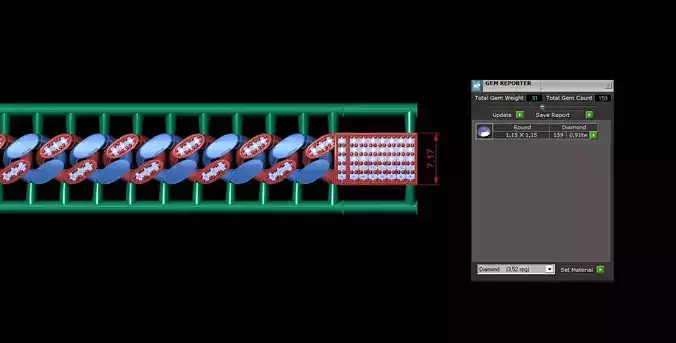 7 MM JUMPING STONE GURMET BRACELET  3D MODEL