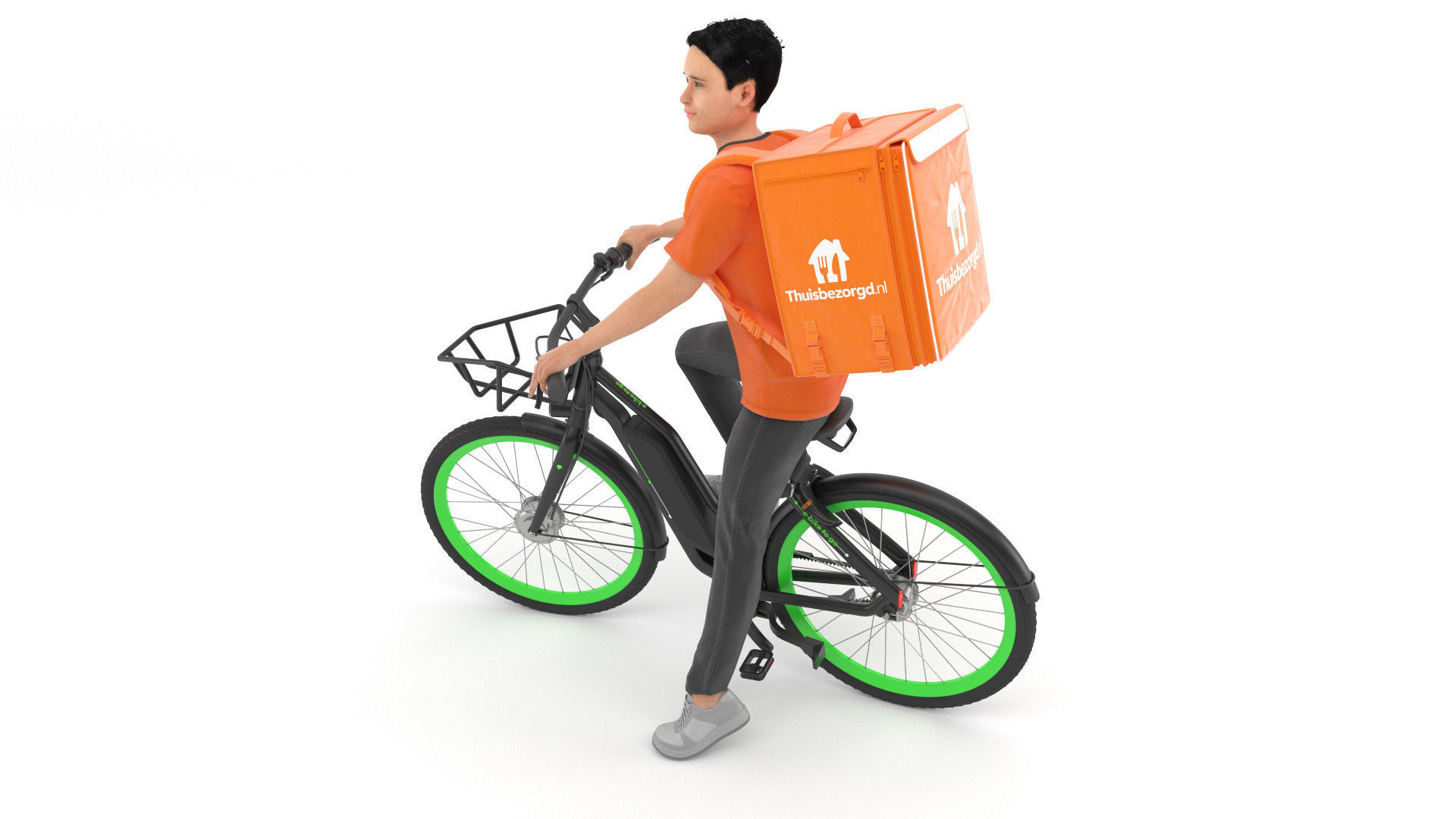 Food Delivery Biker 3D model | CGTrader