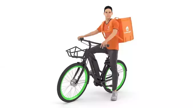 Food Delivery Biker 3D model